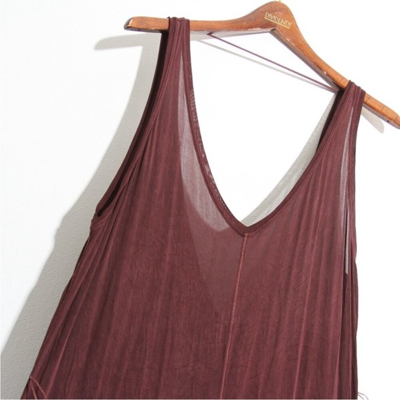 Lululemon Principal Dancer Jumpsuit *31" Midnight Maroon Cupro Sleeveless Sz 12 - Picture 3 of 13
